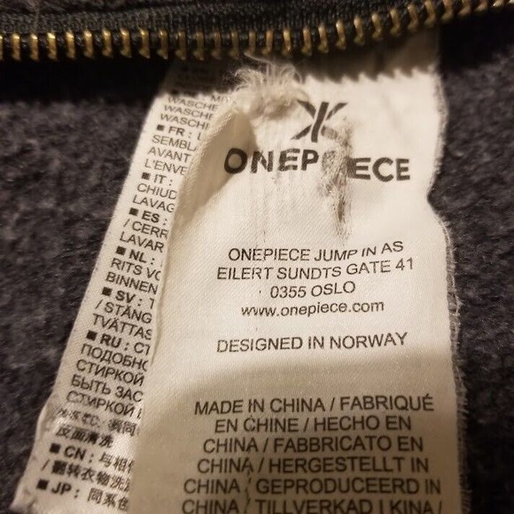 The Norwegian Original Onepiece Full Zip Hoodie Unisex Size S Gray - Picture 6 of 11
